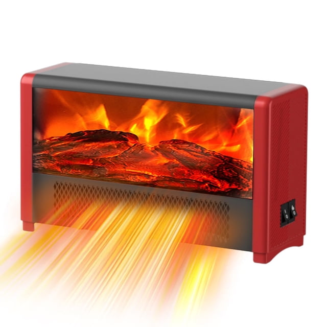Calentador eléctrico Pxonmow Small de 600 W con efecto de llama