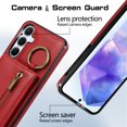thumbnail image 2 of ELEHOLD Case for Samsung Galaxy A24 4G, Zipper Leather Wallet Crossbody Case with Detachable Ring Kickstand & Card SlotsRed, 2 of 10