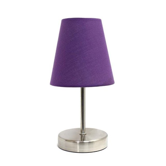 Lampe de Table Basique Nickel Sable avec Abat-Jour Violet
