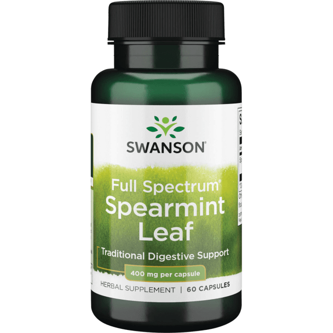 Swanson Full Spectrum Spearmint Leaf Capsules, 400 mg, 60 Count