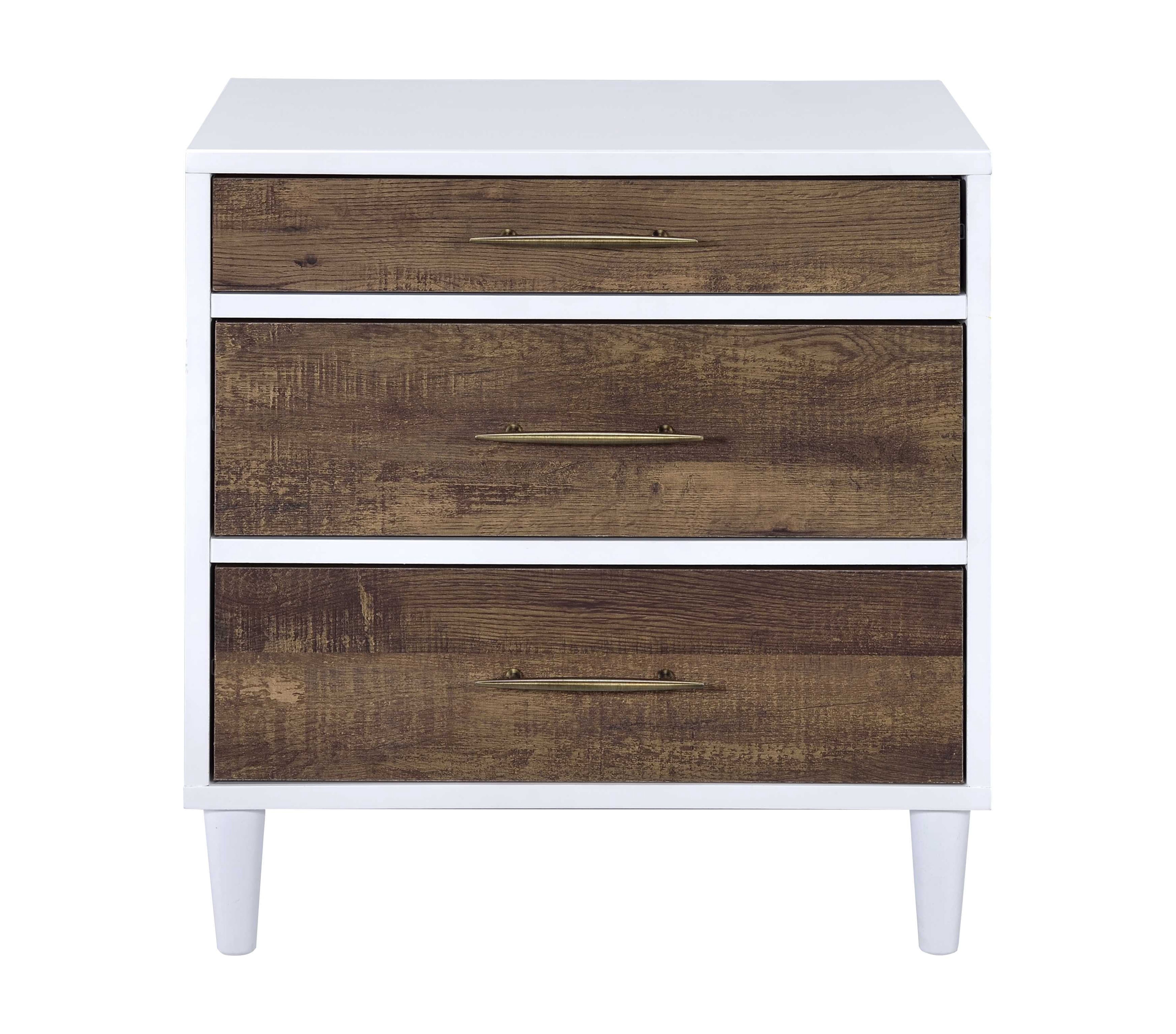 Accent Table White & Weathered Oak Finish