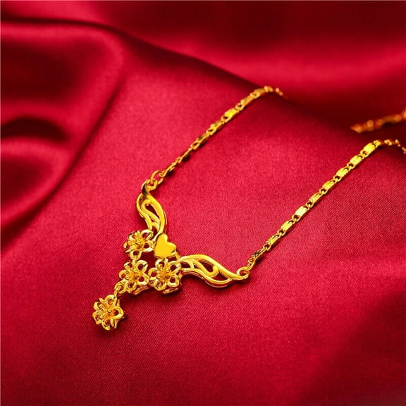 Women's 22K 24K Thai Baht Yellow Gold Gp Filled Necklace Jewelry