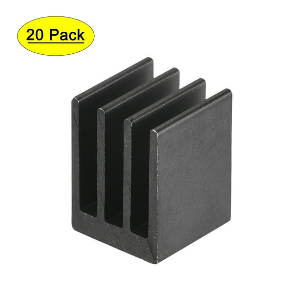 8.5x8.5x11mm Aluminum Heatsink Electronics Cooler for MOS IC Chip Black 20 Pcs