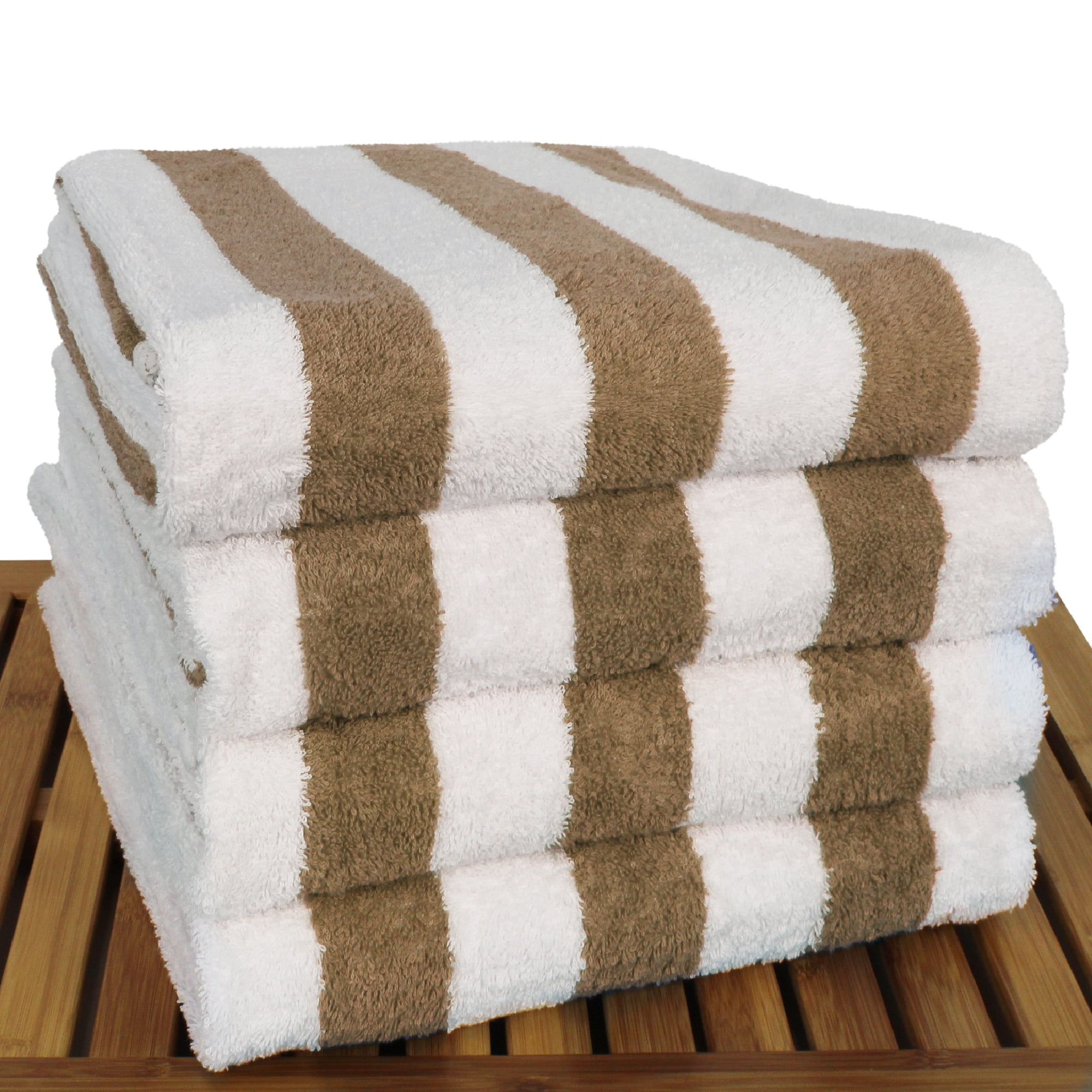 Luxury Hotel & Spa Towel 100% Cotton Pool Beach Towels - Cabana - Tan - Set of 4