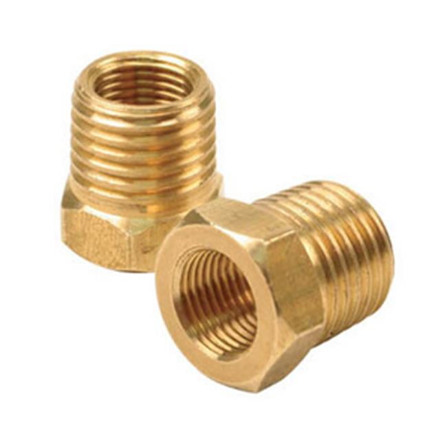 2 Pack 1/2" NPT Brass Street Tee with 1/8" NPT Drilled & Tapped Gauge Hole 
