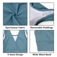 thumbnail image 3 of Toptie Women's Yoga Sports Bra, Padded Bra Vest Crop Tank Top for Workout Fitness (Black + Blue), 3 of 6