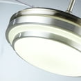 thumbnail image 4 of 36" Flush Mount Ceiling Fan with Light - Silver Integrated LED Chandelier & 5000CFM Airflow，3 Color Dimmable Remote Control Wrought Iron Design，Adjustable 4/8" Downrods for Bedroom Living Room, 4 of 7