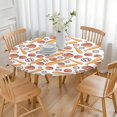 thumbnail image 3 of White Orange Baseball Gear Pattern Round Fitted Tablecloth with Elastic Edge,Dining Table Cover Waterproof,Outdoor Round Tablecloth for Camping,Dining,Indoor and Outdoor, 3 of 7