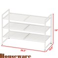 thumbnail image 3 of 3-tier Stackable Metal Panel Shoe Rack White, 3 of 6