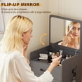thumbnail image 5 of VKCC 3 in 1 Compact Vanity Desk Set with Flip Top Mirror Makeup Dressing Table with Stool and Drawers for Small Spaces, Grey, 5 of 9