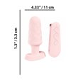 thumbnail image 4 of Loveline Velvet Silicone Rechargeable Vibrating Anal Plug with Remote Control, Pink, 4 of 4