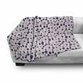 thumbnail image 3 of Ghost Soft Flannel Fleece Throw Blanket, Halloween Party Themed Pattern with Owl and Spider Webs on White, Cozy Plush for Indoor and Outdoor Use, 60" x 80", Purple Orange and White, by Ambesonne, 3 of 6