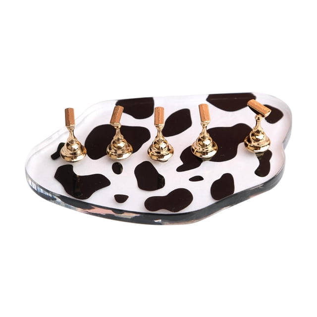 CUTICATE Nail Art Holder Nail Tip Holders Nail Training Holder para artistas de salón Soporte de uñas dorado Yuyangstore Soporte de práctica de arte de uñas
