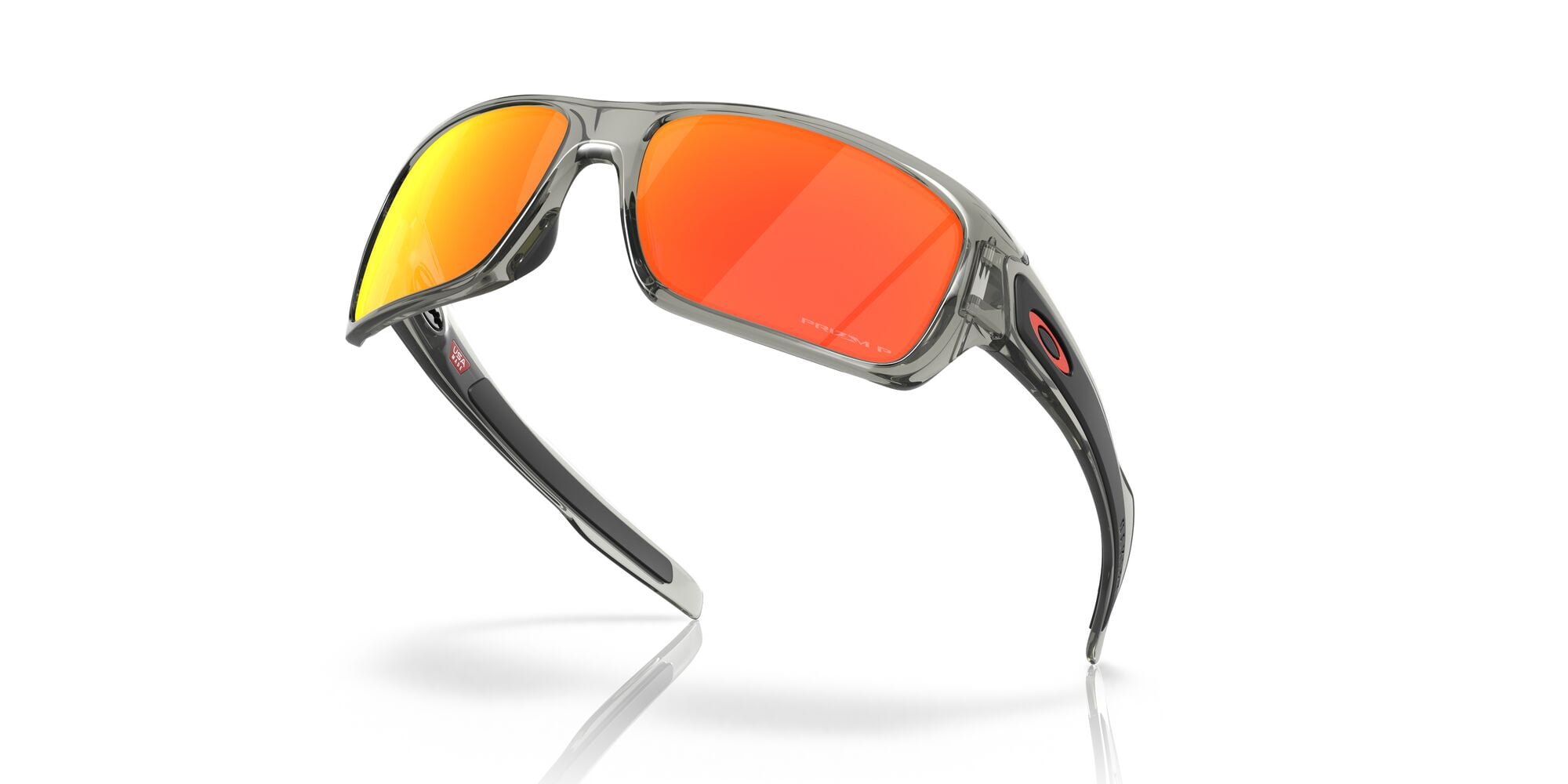 Oakley Turbine Sunglasses, Square Polarized Eyeglasses with Prizm Lenses, Size 63, Grey Ink/Prizm Ruby Polarized