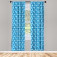 thumbnail image 2 of Ambesonne Snowboarding Curtains, People With Board Art, Pair of 28"x95", Azure Blue White, 2 of 4
