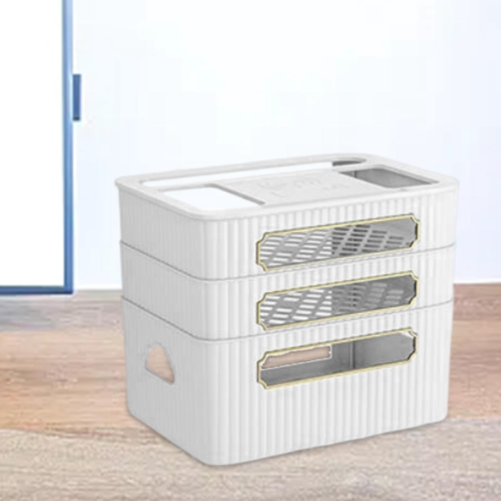 Fiocias Router Storage Box Cable Management Box Space Saving Wire Cable Storage Case for White 3 Tier