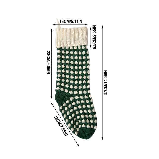 Small Size 37CM Christmas Stocking Set Decoration Pendant Christmas Gift Bag Knitting Wool Candy Bag Polka Dots Mural