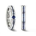 thumbnail image 3 of Bague Homme 1/5 Carat (ctw) Saphir Bleu Naturel en Titane, 3 of 5