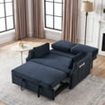 thumbnail image 2 of 50" Velvet Upholstered Sleeper Sofa bed with Side Storage Pockets, Nailhead Design, 2-Seater Sofa with 2 Pillows and removeable Backrest Pull-out Sofa Bed for Small Spaces in Living Rooms, 2 of 5