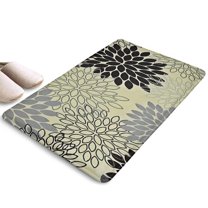 Gray Floral and Petal Pattern Flannel Non Slip Door Rugs,Washable Door Mats Indoor,Decorative Door Mats,Dirt-Resistant and Absorbent Doormat for Entrance,Bedroom,Kitchen,Bathroom,23.5x16in(60x40cm)