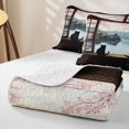 thumbnail image 4 of Manfei Anime Window Cat Quilt Full, Cherry Blossom Full Bedspread Sets, Brown Blue, 3 Pieces, 1 Coverlet and 2 Pillowcases, 4 of 7