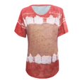 thumbnail image 5 of Women's Plus Size Short Sleeve Loose Scenic Flowers Printing O-Neck T-Shirt, 5 of 5