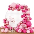 thumbnail image 4 of Conjunto de corona de globo rosa, arco de globo rosa relleno, diferentes tamaños, globo de látex, decoración de fiesta de cumpleaños de princesa de boda, 4 of 7