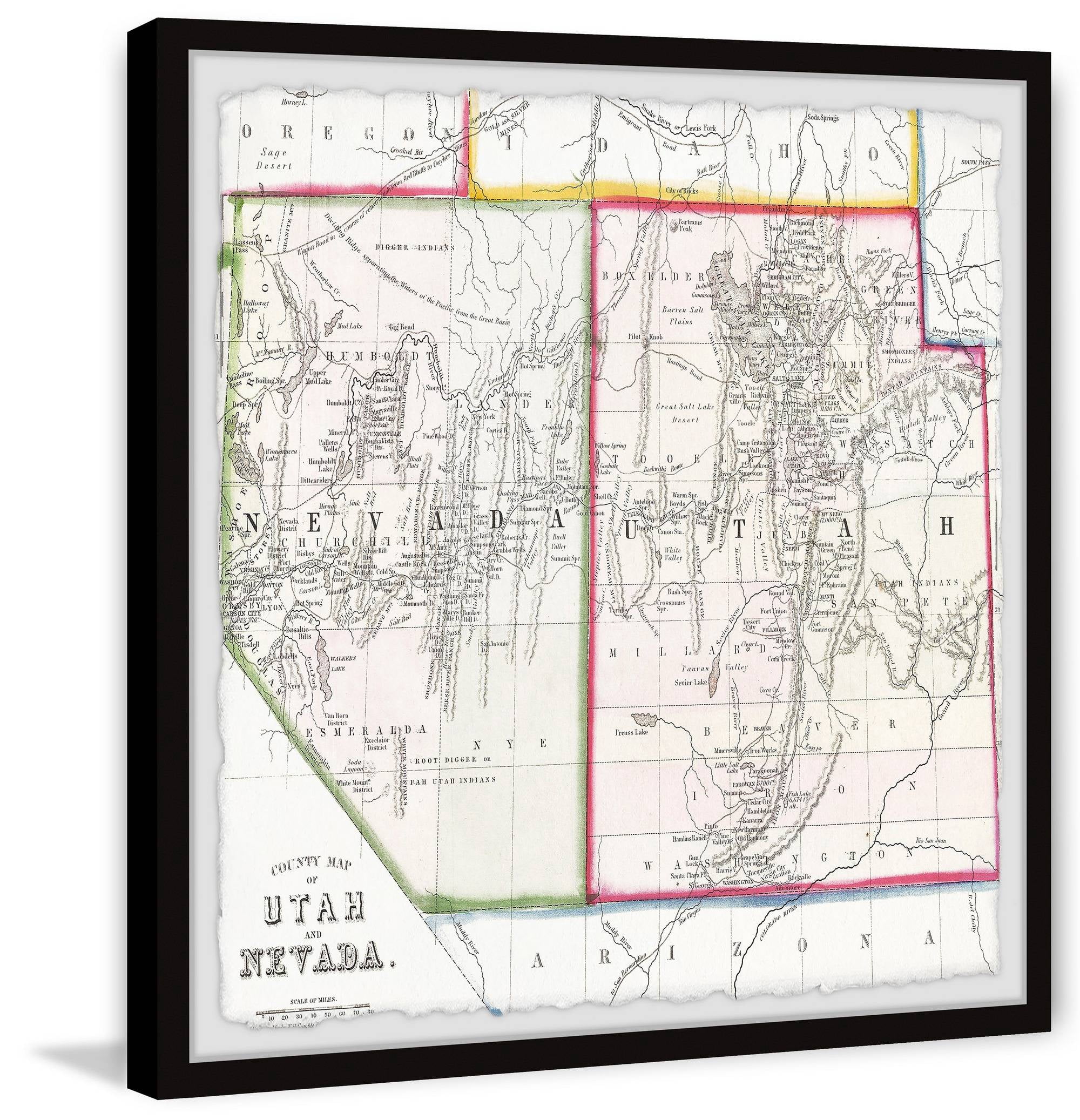 Marmont Hill Utah Nevada II Framed Wall Art, 12" x 12"