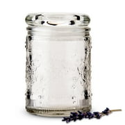 Weddingstar Pressed Glass Mason Jar Favor With Stopper Lid - Floral - Set of 6