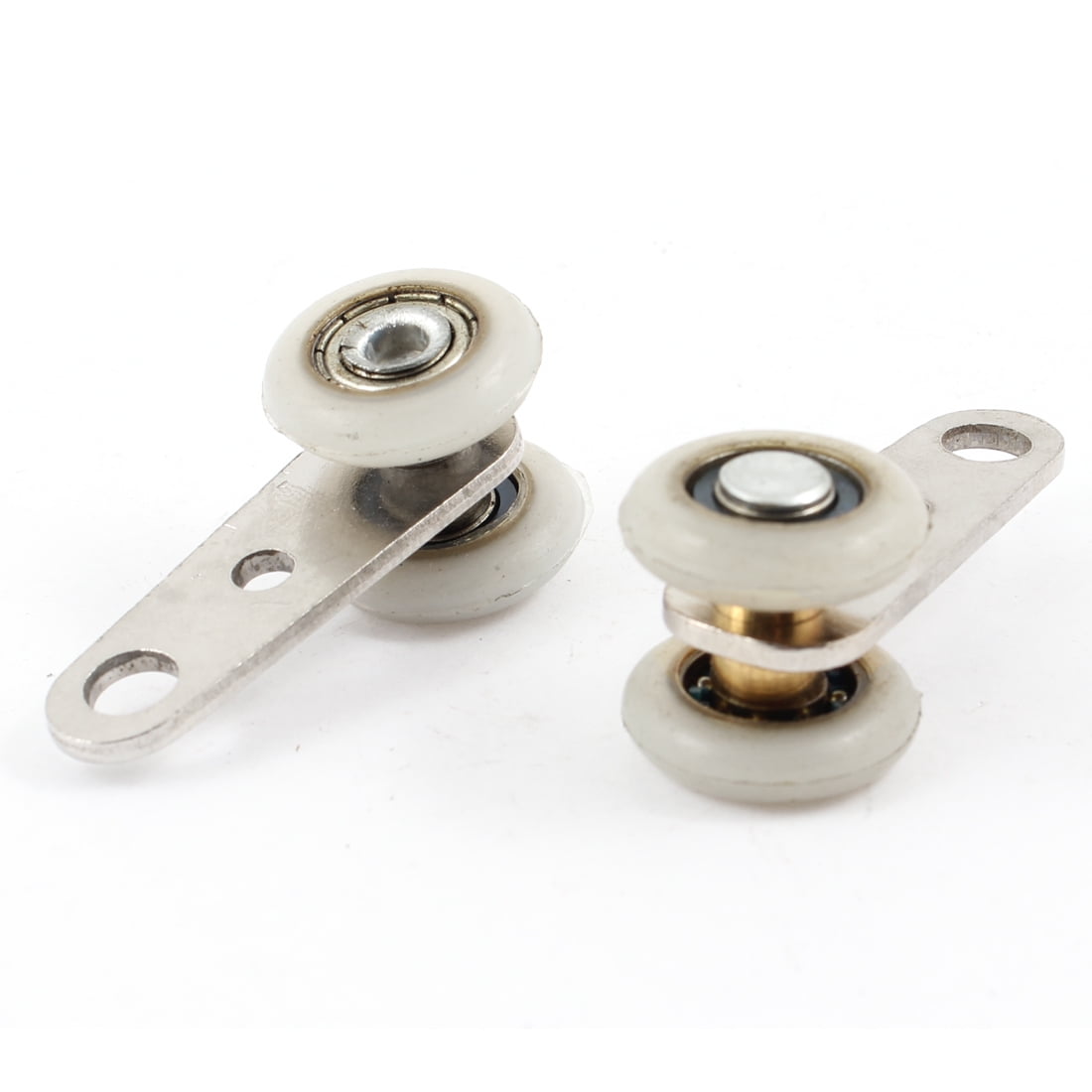Portable 18mm Dia Plastic Wheel Slide Closet Door Roller Silver