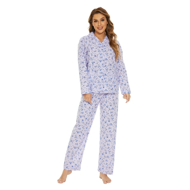 Poppy Stripes - Everyday Set<br>Women’s Cotton Notch Collar Pajama Set