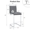 thumbnail image 4 of Lecut Bar Stools Set of 6,Counter Height Bar Stools with Back and Footrest,Modern Leather Counter Stools,Armless Dining Chairs for Kitchen Island,Pub,Bar(Dark Grey+Silver), 4 of 7