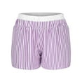 thumbnail image 6 of zbxnLI Women's Striped Pajama Shorts High Waist Casual Pj Sleep Shorts for Women Summer Lounge Shorts, 6 of 7