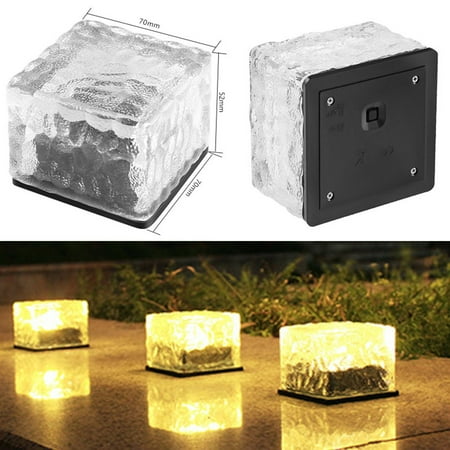 

DUAONETS Outdoor Solar Lights Patio Decoration Ice Tile Lights Floor Tile Square Buried Lights Colorful Garden Lights