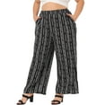 thumbnail image 1 of Unique Bargains Women's Plus Size Boho Elastic Waist Wide Leg Loose Fit Pants, 1 of 6