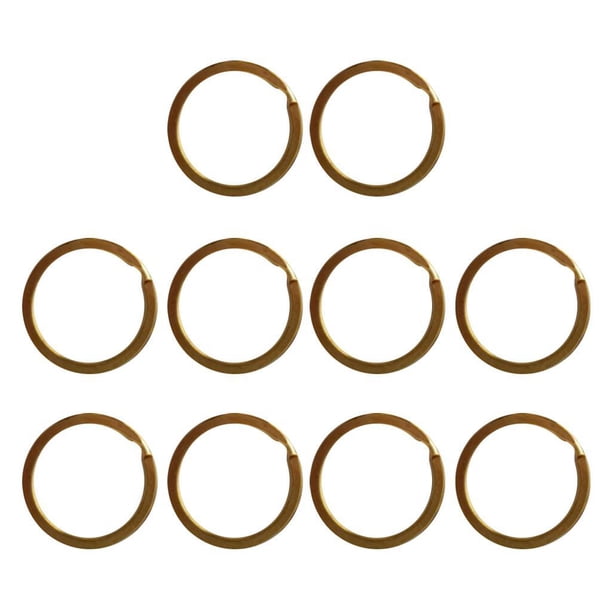 Anillos de llavero de latón plano dividido Sonducket 10 piezas Oro 32 mm