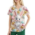 thumbnail image 3 of SAATLERI Scrubs for Women Easter Bunny Printed Nurse Uniform Soft Stretchy Holiday Medical Womens Easter Scrub Tops with Pockets, 3 of 3