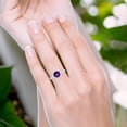 thumbnail image 5 of Natural Amethyst Size-9 Art Deco Round Cathedral Ring Classic Vintage Style CZ Wedding Engagement Ring For Women 925 Sterling Silver Gifts For Her, 5 of 6