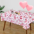 thumbnail image 3 of KCEHTA Valentines Day Tablecloth Rectangle Table Cover Love Heart Tablecloth Disposable Plastic Tablecloth for Wedding Anniversary Birthday Party Valentines Day Decorations 54x108 inch, 3 of 6