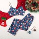 thumbnail image 2 of HiLoc-ropa de dormir de satén con estampado de dibujos animados para mujer, ropa de Navidad, pijamas sexys, conjunto de dos piezas con cuello en V, Top y pantalones, 2 of 4