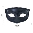 thumbnail image 3 of Xfvqtps Mardi Gras Mask for Women Masquerade Masks Half Face Feather Flower Glitter Lace Carnival Mask for Makeup Performance Ball Party Black-02, 3 of 3