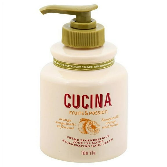 Fruits & Passion [Cucina] Orange Sanguinelli and Fennel Regenerating Hand Cream 5 Ounces (150 ml)