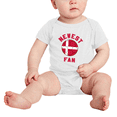 thumbnail image 2 of Newest Denmark National Soccer Team Fan Cute Baby Jumpsuits Newborn Clothes (White, 6-12 Months), 2 of 5