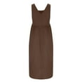 thumbnail image 5 of Ayolanni Pinafore Dresses for Women Plus Size Elegant Pinafore Brown Solid Maxi Dresses Dresses for Teens In Store L, 5 of 6