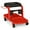 Red, variant on M-AUTO Rectangular Rolling Creeper Garage Seat Padded Mechanic Stool with Extended Tool Tray Storage, 350 lbs Capacity - Red