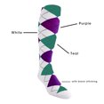 thumbnail image 2 of Golf Knickers Colorful Knee High Argyle Cotton Socks For Men Women and Youth - 6J: White/Purple/Teal - Ladies, 2 of 2