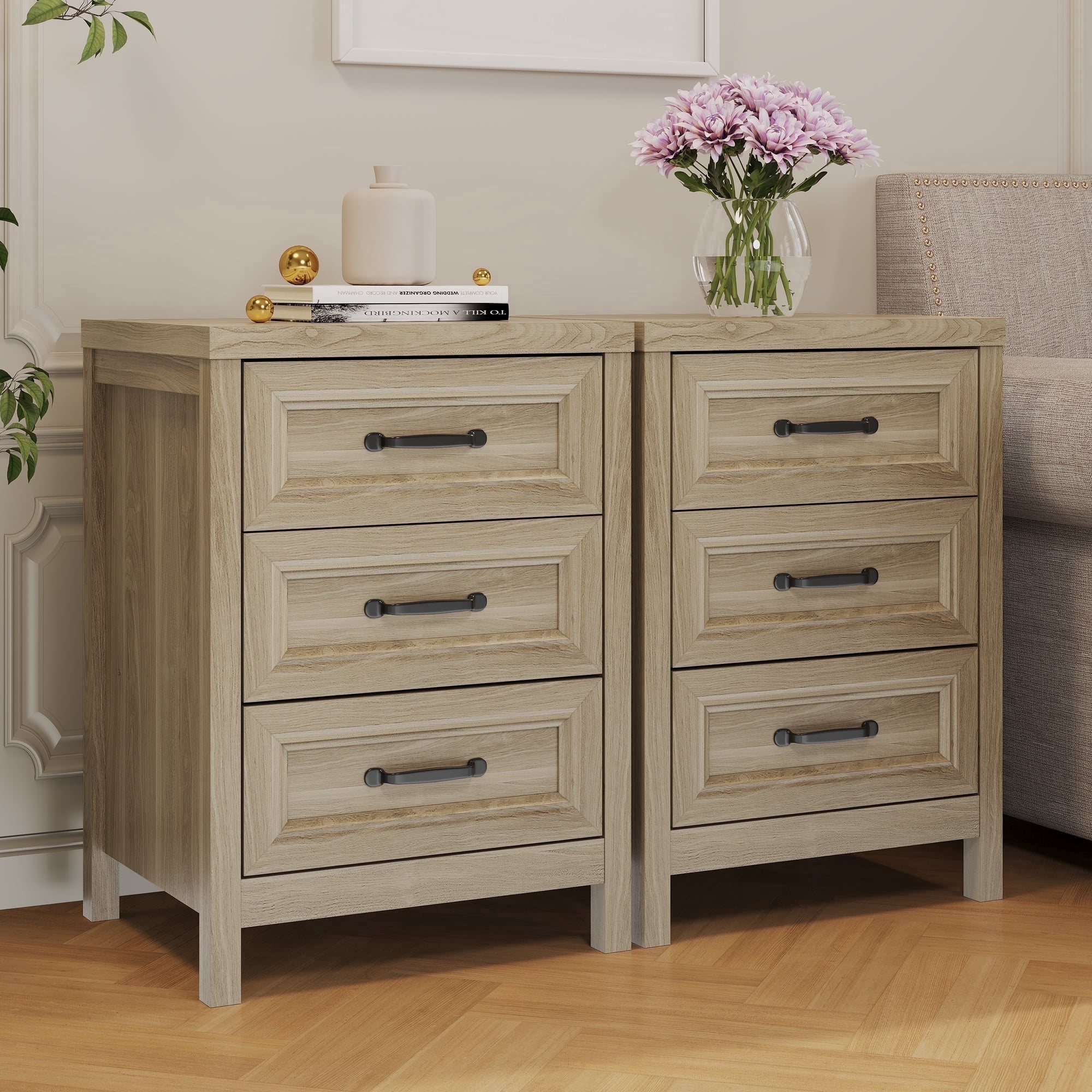 Lexicon Abbeville 3-Drawer Traditional Wood Nightstand - Walmart.com