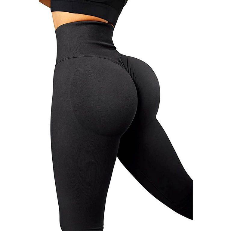 Efsteb Yoga Pants Women Tummy Control Leggings Fitness Booty Lift Pant  Sport Leggings Athletic Pure Hip Stretch Running Five Points Yoga Pants  with Blouse Red XL 