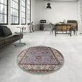 thumbnail image 3 of Ahgly Company Indoor Square Mid-Century Modern Dark Gray Oriental Area Rugs, 4' Square, 3 of 6
