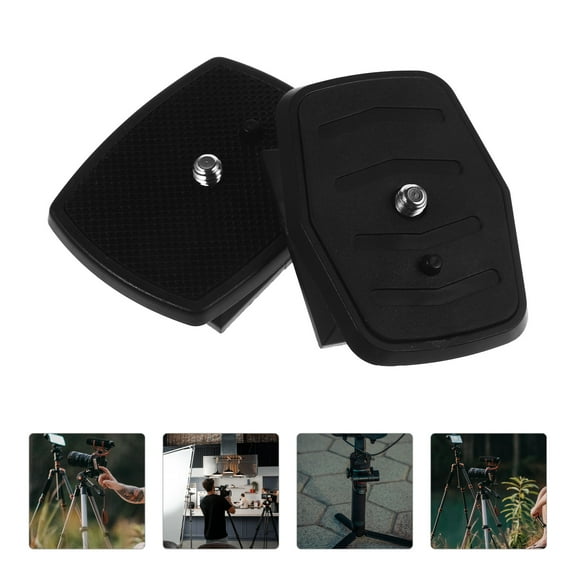 Masteelf Black Tripod Quick Release Plate with Sturdy Plastic Material for DSLR Camera Compatible with Yunteng 668 2pcs